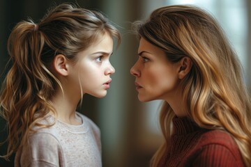 a mother is in conflict with her daughter. generative ai.