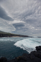 cyclone storm over the sea