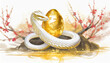 金の卵を抱く蛇,Generative AI AI画像

