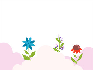 Wall Mural - Valentine Wild Flower Background Illustration
