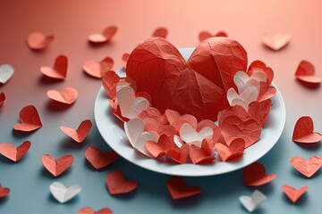 Poster - Valentine's Day, Paper plastic. Generative AI.