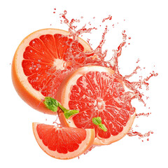 Poster - Red grapefruit juice splash