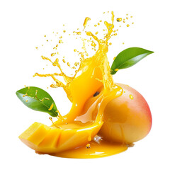 Poster - mango in juice splash