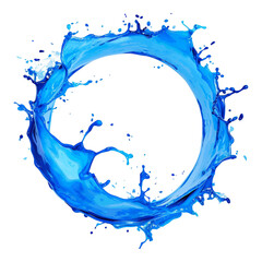 Poster - Blue paint splashes circle