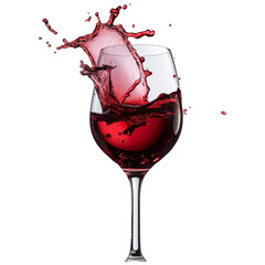 Poster - Red wine splash glass