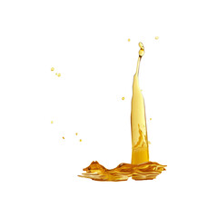 Poster - Beautiful splash with drops of sunflower oil