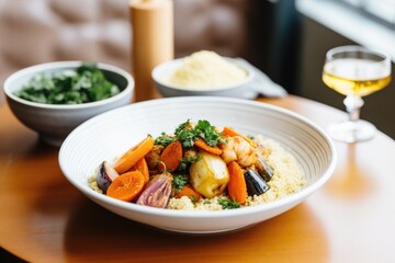 Wall Mural - couscous with roasted vegetables on the side