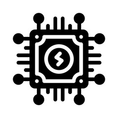 Sticker - electric chip glyph icon