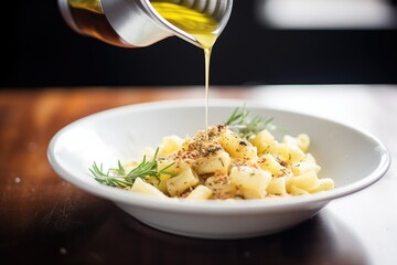 Wall Mural - mac and cheese with truffle oil drizzle