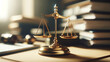 Symbol of Law Golden Balance Blurred Background