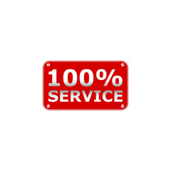 100 percent service sign icon isolated on transparent background