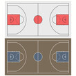Basketball court floor with line. Top view outline. Vector