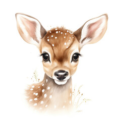 Poster - An enchanting close up illustration of a baby deer