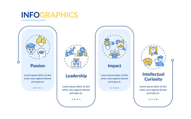 Poster - 2D extracurricular activities vector infographics template with colorful line icons, data visualization with 4 steps, process timeline chart.