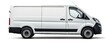 © LayerAce.com - White van mockup on white background Generative Ai