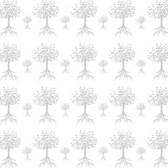 Sticker - Tree root seamless pattern isolated on white background