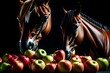 horse and apples