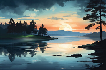 Wall Mural - a landscape river view beauty of the nature