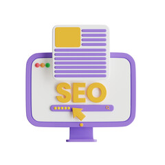 Poster - 3D Seo Model Maximizing Impact for Top Rankings. 3d illustration, 3d element, 3d rendering. 3d visualization isolated on a transparent background