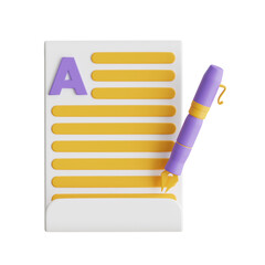 Poster - 3D Copywriting Model Elevating Your Brand with Engaging Content. 3d illustration, 3d element, 3d rendering. 3d visualization isolated on a transparent background