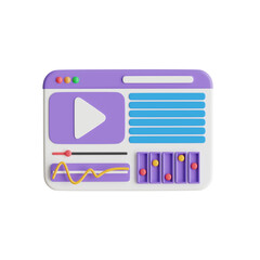 Aufkleber - 3D Editing Model Enhancing Clarity and Coherenc. 3d illustration, 3d element, 3d rendering. 3d visualization isolated on a transparent background