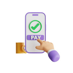 Poster - 3D Pay Per Click Model Crafting Effective Payment. 3d illustration, 3d element, 3d rendering. 3d visualization isolated on a transparent background