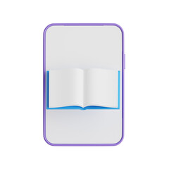 Aufkleber - 3D Ebook Model Reading Experience on Digital Library. 3d illustration, 3d element, 3d rendering. 3d visualization isolated on a transparent background