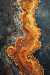 Poster - An abstract representation of mercury amalgamation in gold mining.