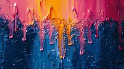 Poster - A cascade of dripping paint forming an unexpectedly harmonious pattern.