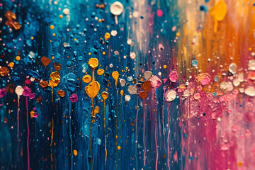 Poster - A chaotic dance of paint drips and splatters, evoking a sense of freedom.