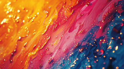 Poster - A vibrant clash of colors smeared in a passionate, frenetic display.