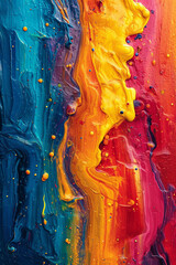 Poster - A vibrant tapestry of colors, smeared and blended to create a lively, abstract scene.