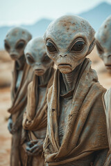 Poster - Aliens and humans collaborating in a space exploration mission.