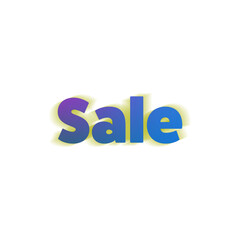 Sticker - An abstract transparent text graphic word sale marketing design element.