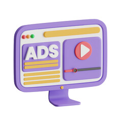 Aufkleber - 3D Advertising Model Strategies for Success. 3d illustration, 3d element, 3d rendering. 3d visualization isolated on a transparent background