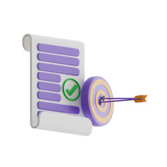 Aufkleber - 3D Goal Model Motivation and Determination for Success. 3d illustration, 3d element, 3d rendering. 3d visualization isolated on a transparent background