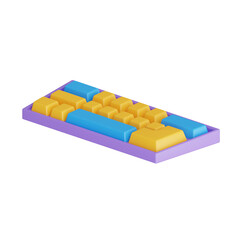 Aufkleber - 3D Keyboard Model Evolution of Typing Technology. 3d illustration, 3d element, 3d rendering. 3d visualization isolated on a transparent background