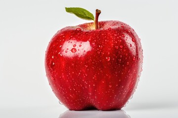 Wall Mural - Whole fruit of a red apple on an isolated white background