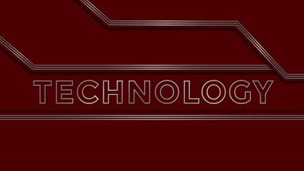 Poster - TECHNOLOGY lettering in Rolling Text animation - slotmachine effect - abstract background with overlap layers in 4K