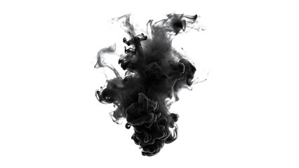 Wall Mural - black smoke cut out. dark steam on transparent background. cutout smoke