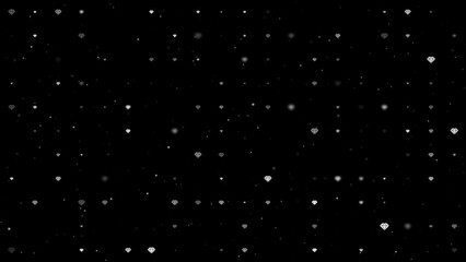 Poster - Template animation of evenly spaced diamond symbols of different sizes and opacity. Animation of transparency and size. Seamless looped 4k animation on black background with stars