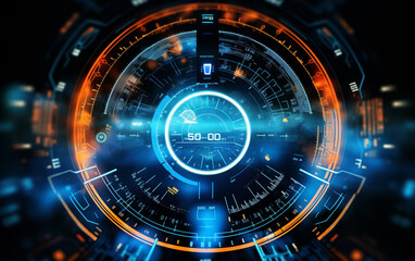 Wall Mural - Technological dashboard background,created with Generative AI tecnology.