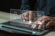 © ภัทรชัย รัตนชัยวงค์ - cyber security concept User privacy security and internet data protection concept Businessman protects personal information on virtual screen of smartphone