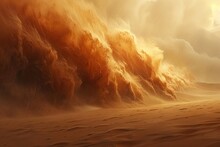 Furious Sandstorm Sweeps Across The Desert