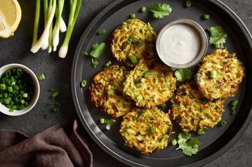 Wall Mural - Vegetable vegetarian zucchini fritters