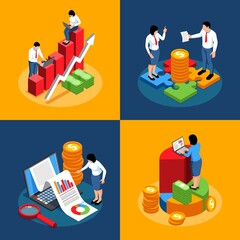 Wall Mural - Business analytics illustrations in isometric view