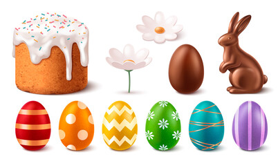 Sticker - Happy Easter elements in realistic design