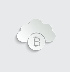 Sticker - Bitcoin mining icon vector cryptocurrency icon