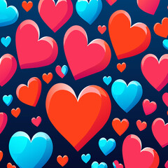 Wall Mural - valentine hearts background