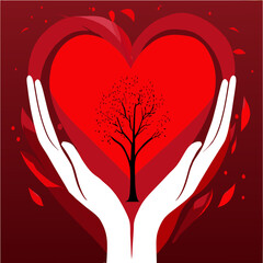 Wall Mural - heart with pattern